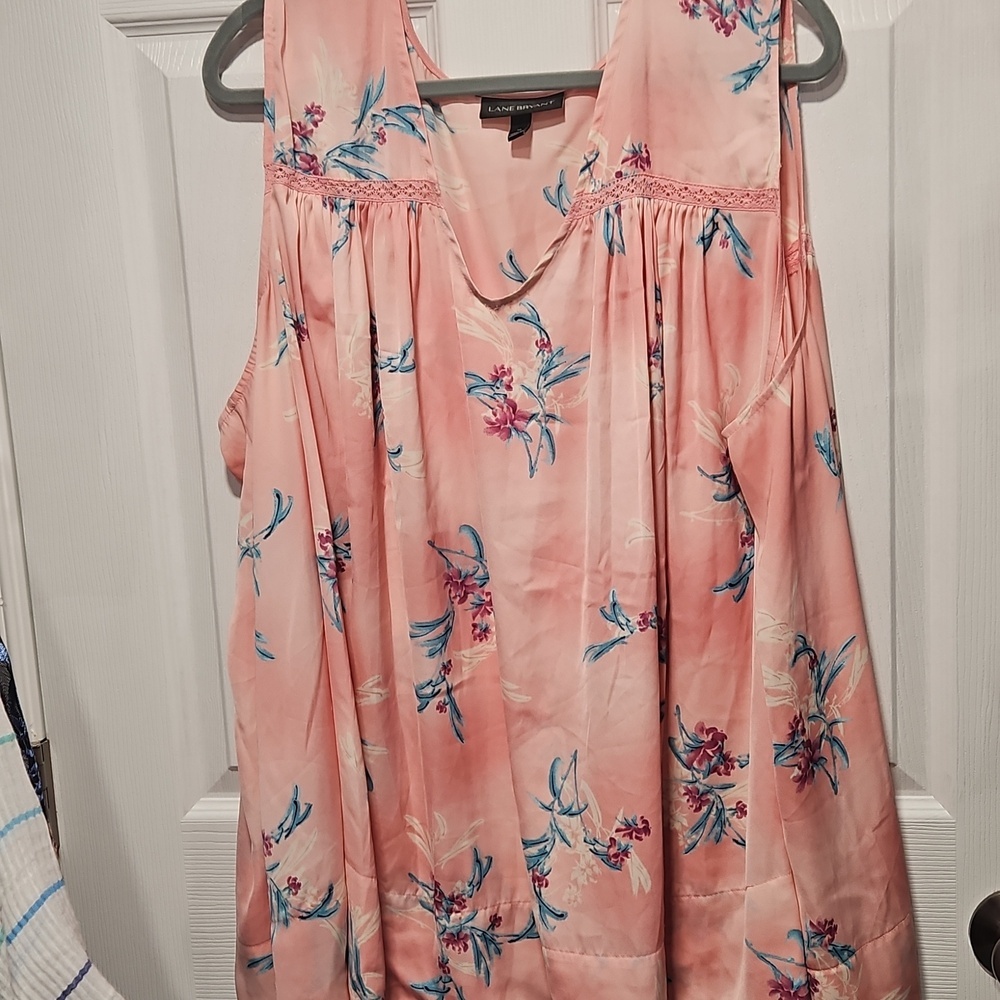 Lane Bryant Pink Floral Tank Top